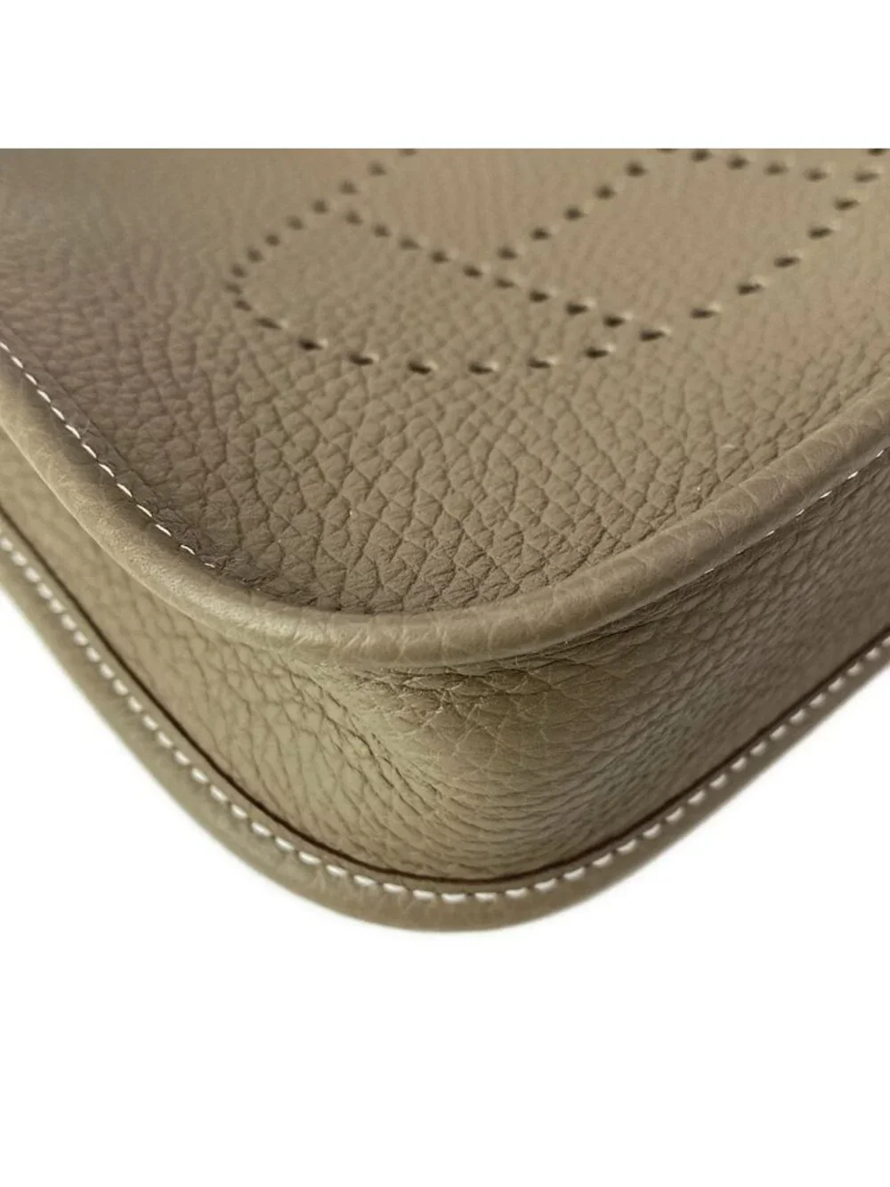 Hermes Shoulder Bag Evelyne TPM Amazon Maxi Quadrille Etoupe Silver